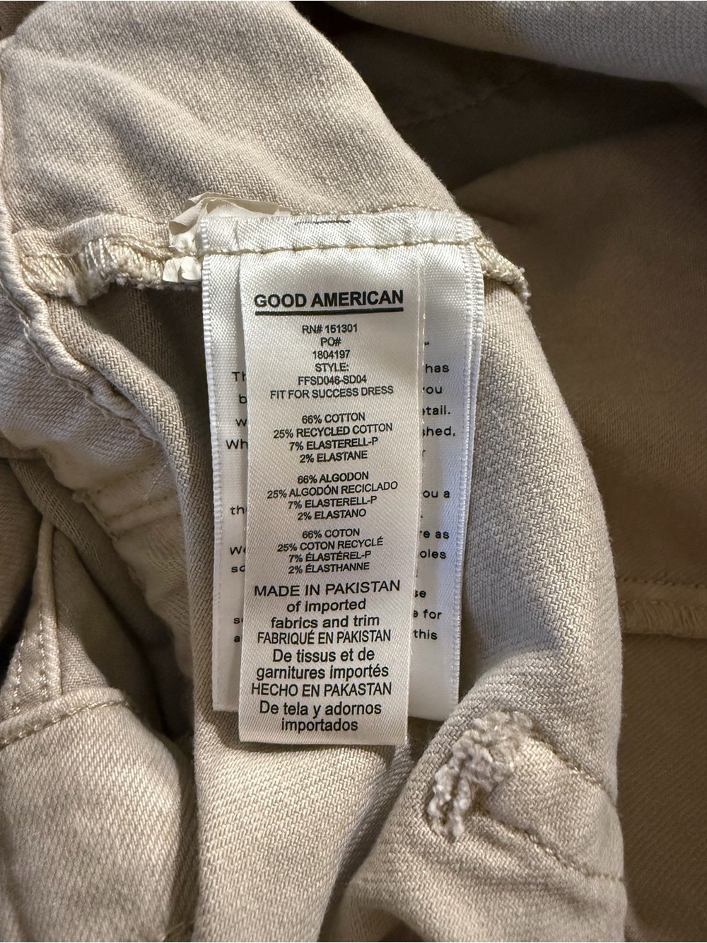 Good American Fit For Success Denim Utility Mini Dress Tan XL - Picture 8 of 9